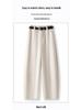Women's Off-White Velvet Woolen High-Waist Slimming Wide-Leg Pants - Autumn/Winter 2025 Collection