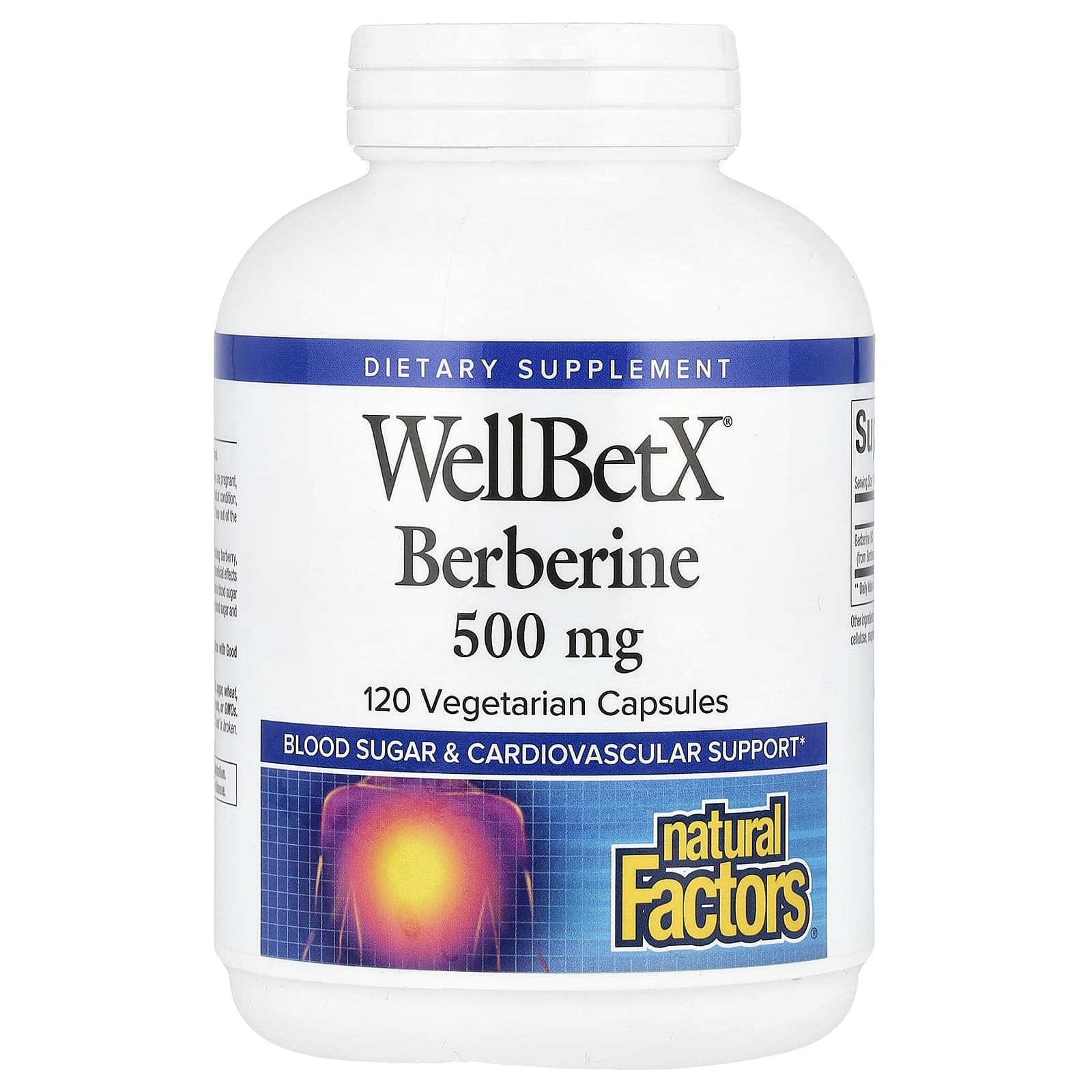 

Natural Factors, WellBetX, берберин, 500 мг, 120 овочевих капсул