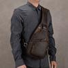 Crazy Horse Leather Breast Bag Men'S Casual Retro Oblique Span Bag First Layer Cowhide Shoulder Bag Commuter Outdoor Leisure Bag