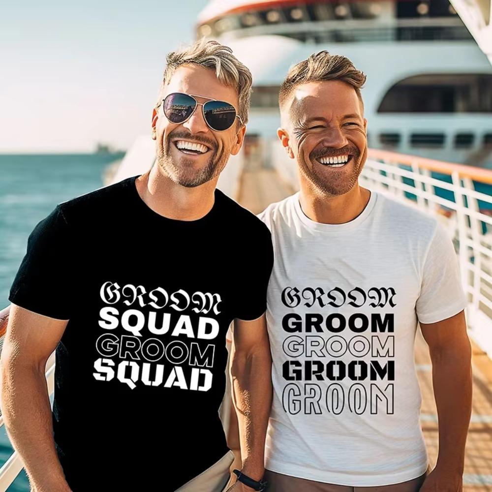 Team Groom Squad T-shirt Engagement Wedding Graphic Y2k Evg Tops Best Man Blouses Boyfriend Single Farewell Bachelor Party Tees