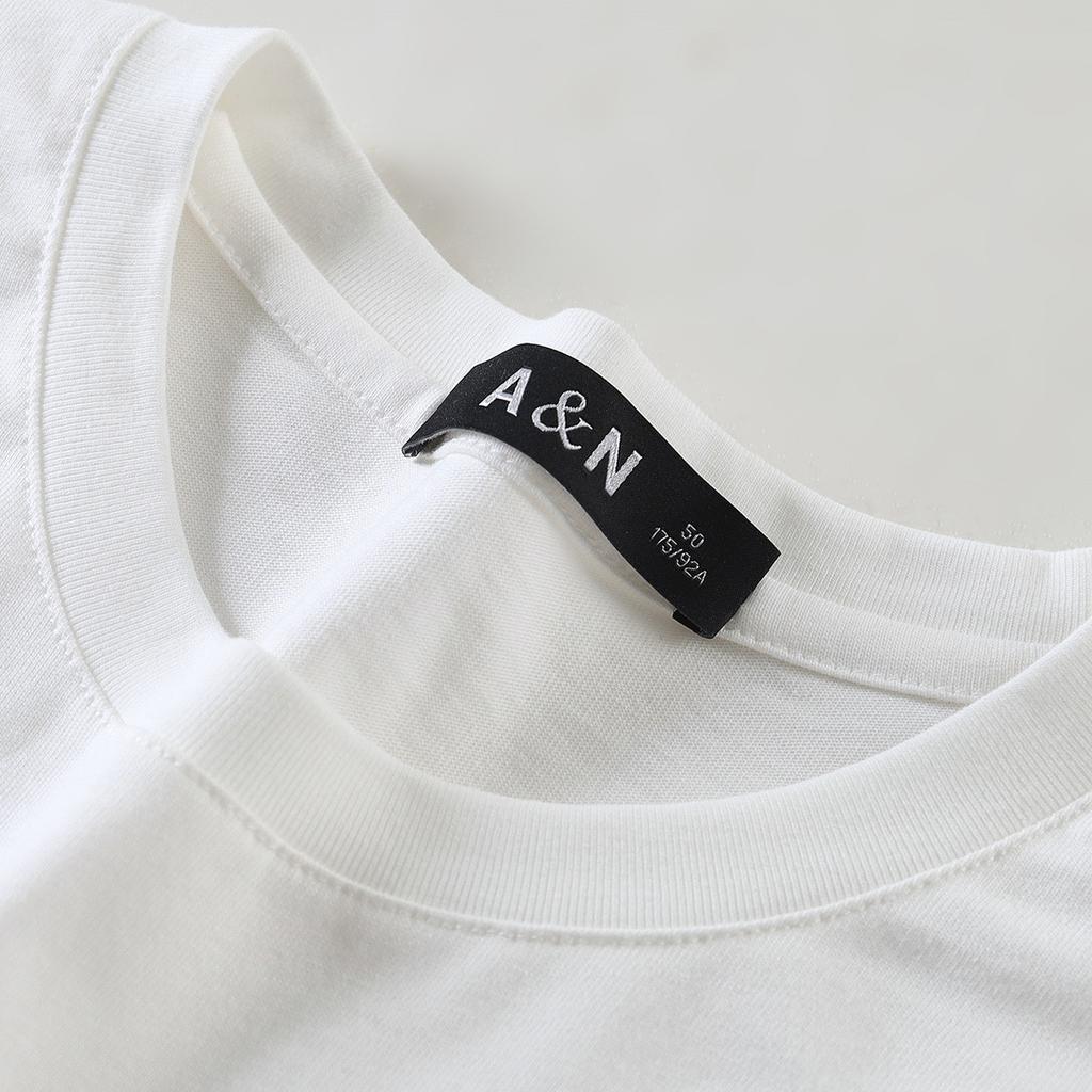 Men's 100% Long Staple Cotton Solid Color Round Neck Short-Sleeved T-Shirt