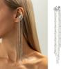 Elegant Long Fringe Ear Clips with Clip On Feature Pendant Earrings Suitable for Easy Wear Versatile Fashion Accessory
