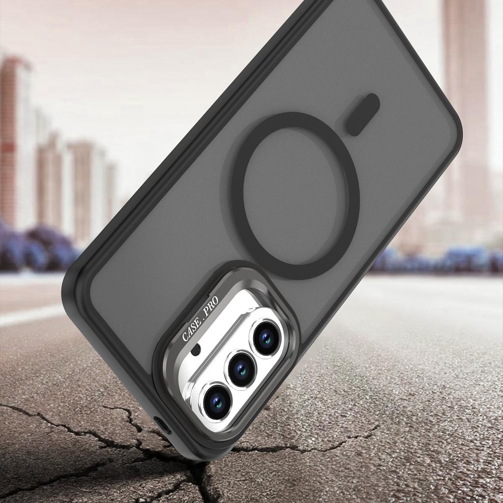 For Samsung Galaxy A15 5G / A15 4G Magnetic Case Foldable Kickstand Matte PC + TPU Phone Cover