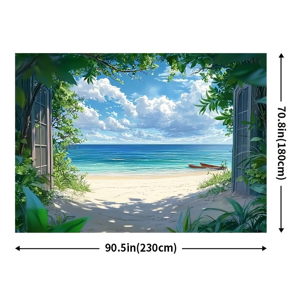 1 piece, beach themed background, tropical seaside scenery, suitable for indoor and outdoor decoration in various occasions
