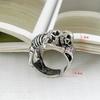 Vintage Punk Silber Offene Ringe Herren Damen, Verstellbare Ringe, Hippie Ringe, Coole Gothic Ringe, Skelett Totenkopf Ringe Schmuck