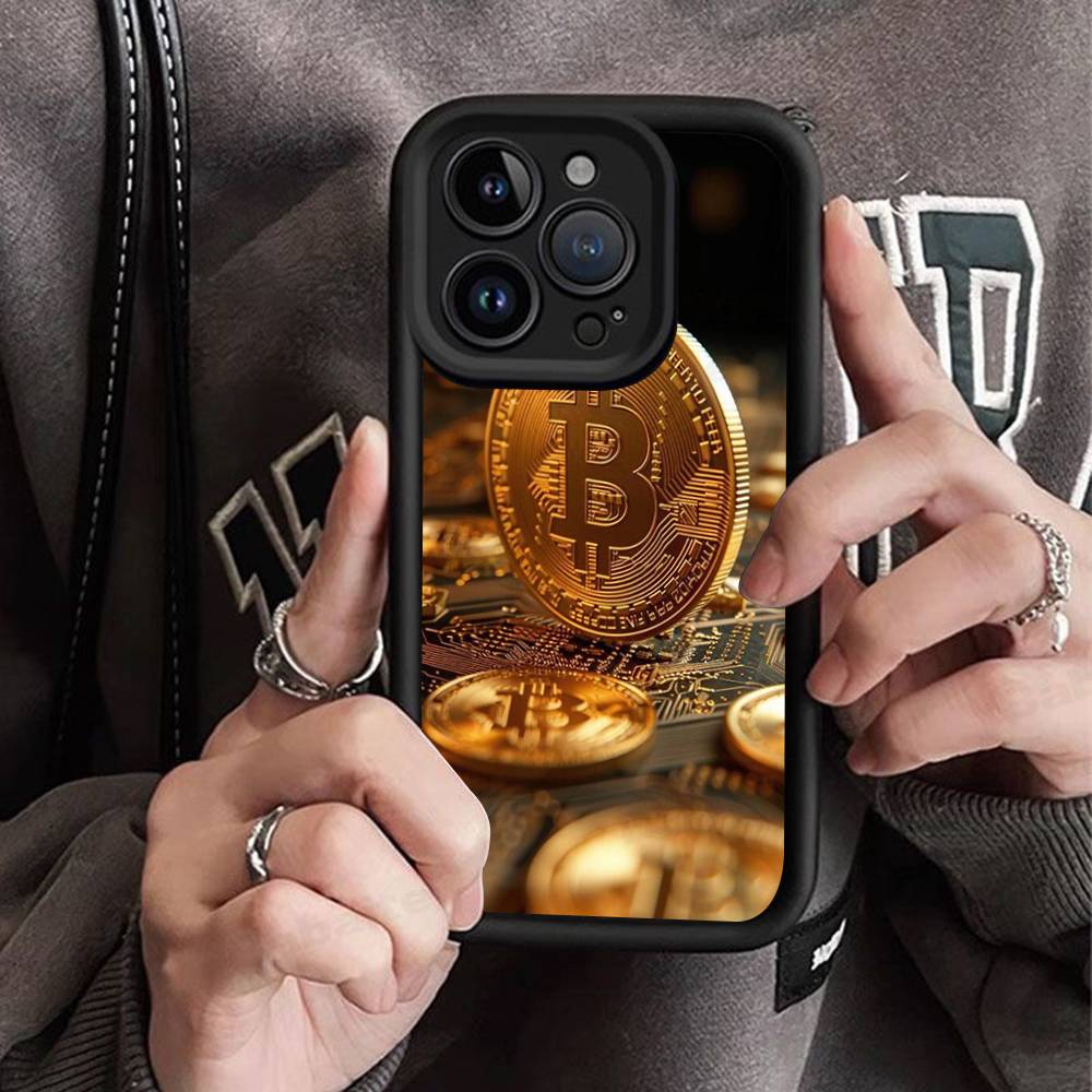 

Luxury B-BitcoinS Phone Case For IPhone 17 16 15 14 13 12 11 Pro Max 16E Plus INS Soft Cover iPhone 15 pro