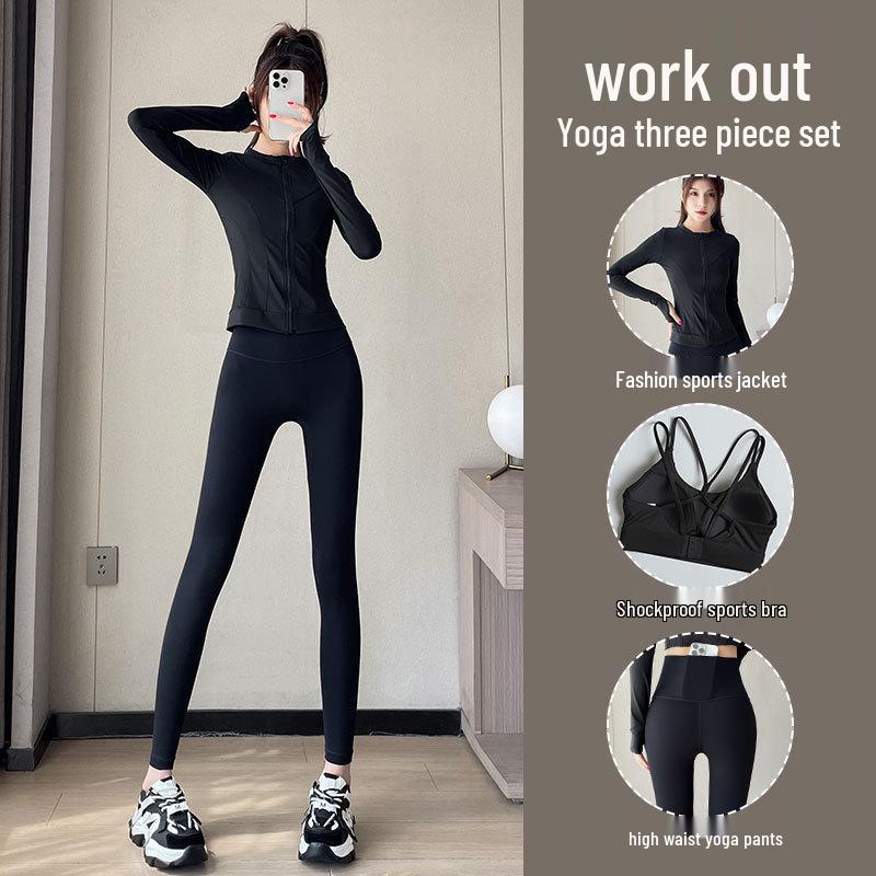 

2024 Petite Women s Running Jacket & Yoga Pants Set - White Morning Run Large
