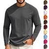Men's Crew Neck Long Sleeve T-Shirt Regular Fit Casual Basic Raglan Sleeve Tee for Everyday Wear Soft Fabric Comfortable Design