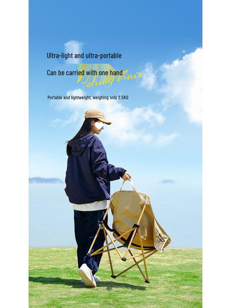 Portable Moon Chair: Lightweight Folding Stool for Camping, Fishing, Beach, and Picnics