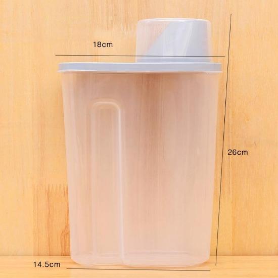 Plastic Storage Box with Measuring Cup Sealed Five Grain and Miscellaneous Grain Tank S/L