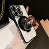 For iPhone 16 Pro Max Luxury Glitter Holder Stand Plating Frame Phone Case For iPhone 11 12 13 14 15 16 Plus Flash Diamond Cover