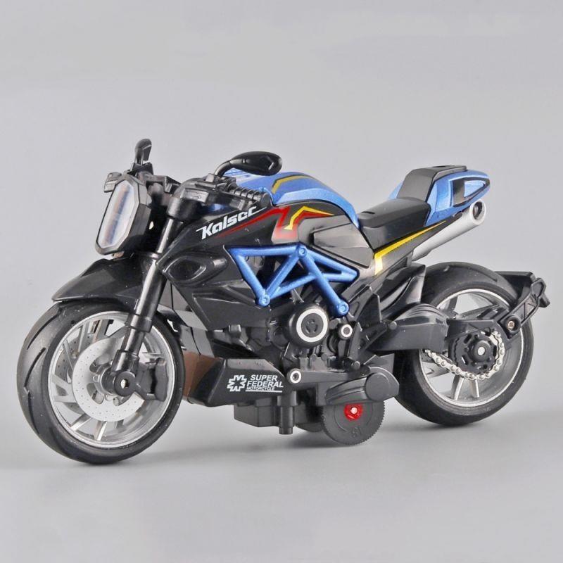 Dreamy Alloy Motorcycle Model 1:12 with Sound & Light Effects - Pull-Back Toy for Kids