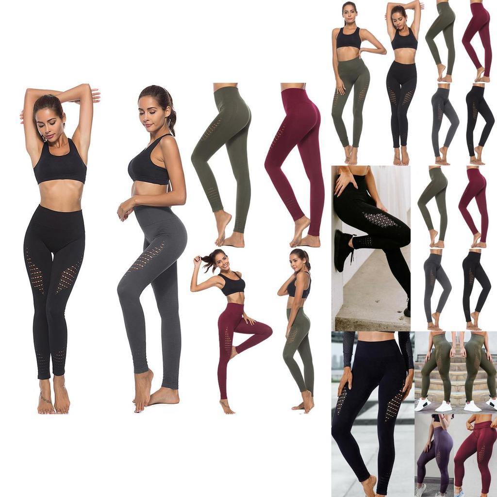 Women Push Up Yoga Leggings With High Waist Support And Hollow Design For Active Fitness