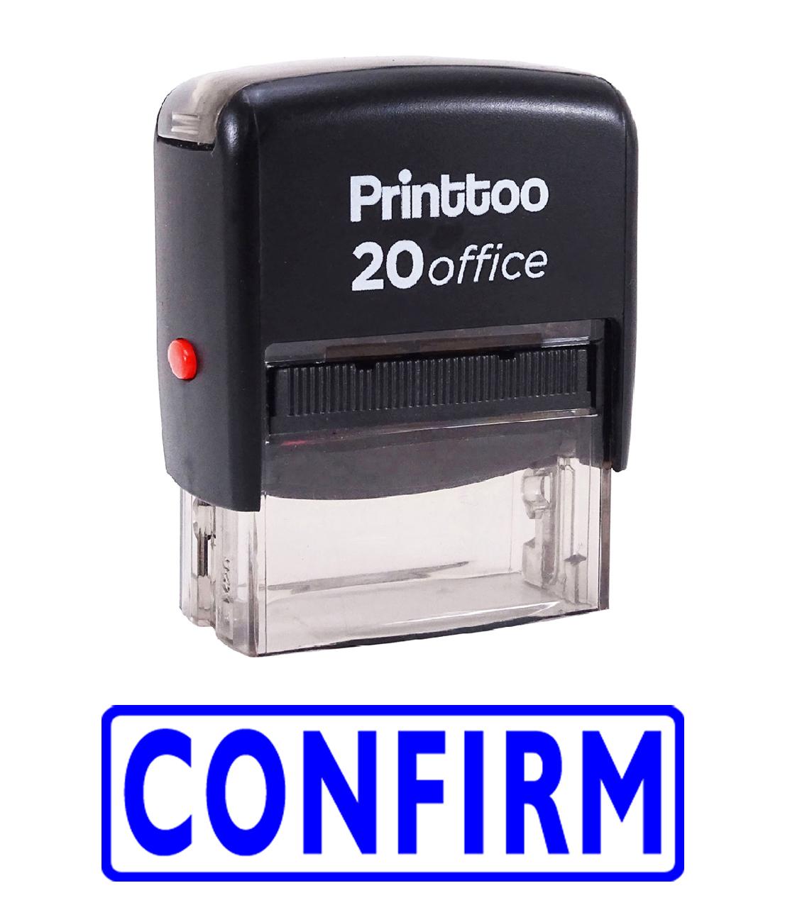 

Printtoo Rubber Stamp Office Stationary CONFIRM Self Inking Custom 14 mm x 38 mm (Approx) синій
