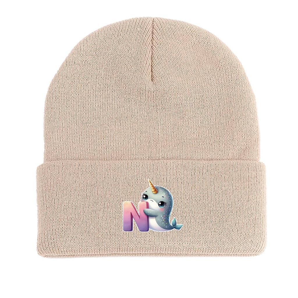 1pc, Alphabet A To Z and Animals Print Knitted Cap Beanie, 260 Knit Hats To Choose, for Men And Women