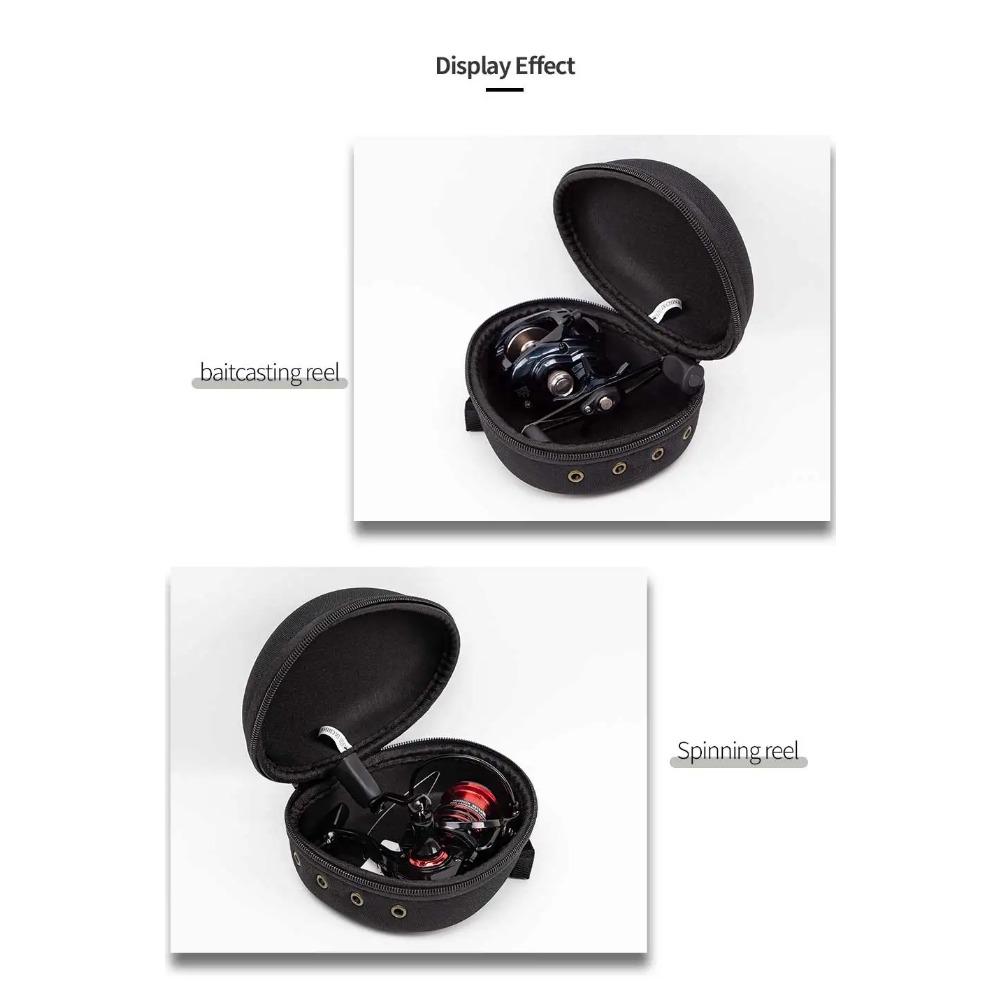 Portable Fishing Reel Bag Protective Case Black 15.5cm Waterproof EVA Outdoor Cover Boxs for Spinning Reel Fishing Tools Tackles