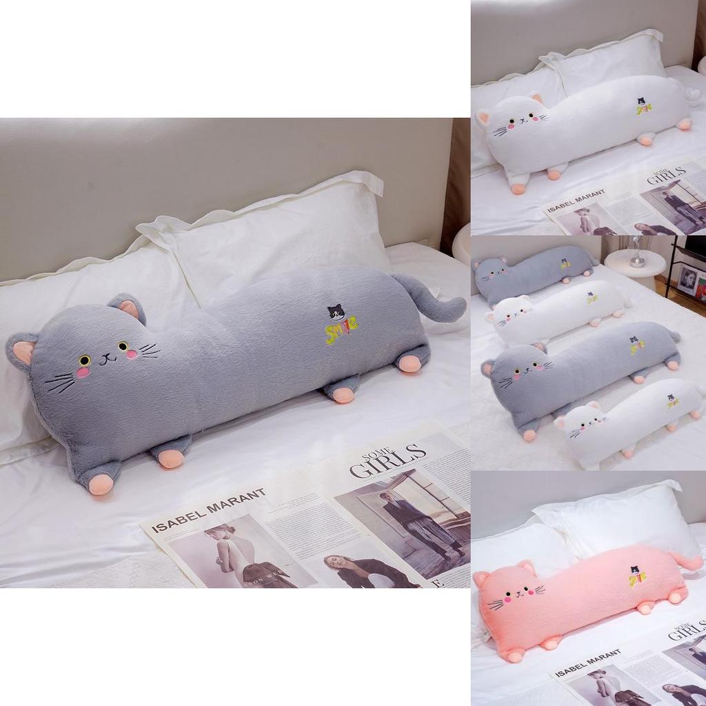 Plush Cat Cartoon Toy Stuffed Doll Sleeping Bed Headrest Decoration Gift Kids