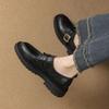 New Low-heeled Flat Shoes, Black Women's Single Shoes, One-pedal Lazy Shoes, Square Heels, Flat Shoes for All Seasons