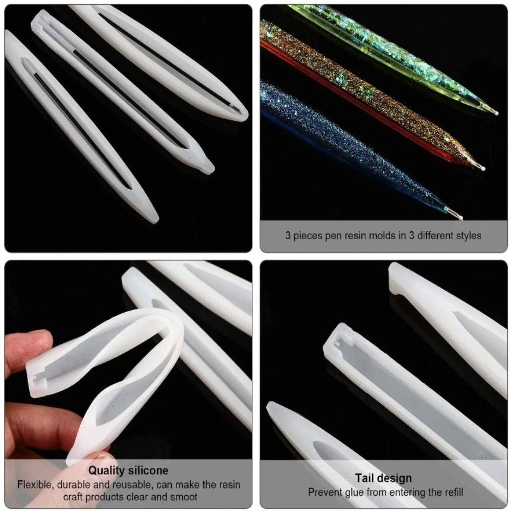 INS Style DIY Ballpoint Pen Mold Transparent DIY Craft Gifts Pen Silicone Mould  Jewelry Casting