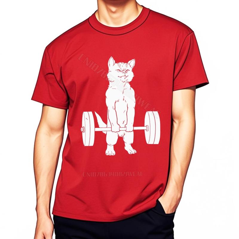 Heavy Weights Daily Wear Basic T Shirt Cool Cotton Unisexs Tshirt Unisexs T Shirt Vintage Classic Tshirt Cat Lifting