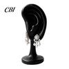 Black Earring Holder Human Ear Holder, Shaped Jewelry Stand, Storage Organizer, Display Stand for Home Dresser Store Counter Use