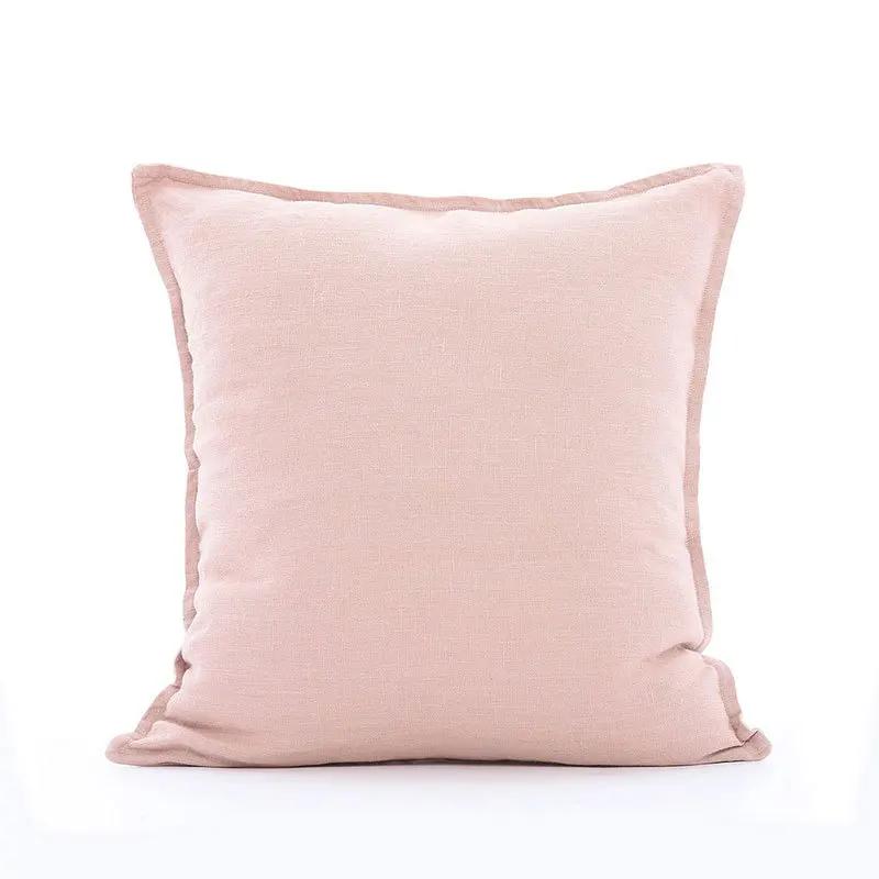 

Чехол на подушку для талии, диван, лен, 100% хлопок, наволочка для дивана, кровати, стула, украшение, прочная многофункциональная однотонная наволочка 45x45cm розовый