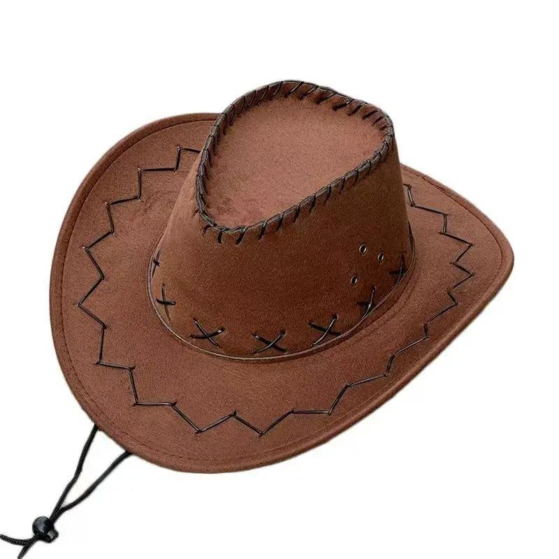 1pc Western Wide Brim Cowboy Hats for Women Men,Chapeau Cowgirl Tassel Top Hat Hat Woman Bride Hat Panama Hats Western Style 56-58CM