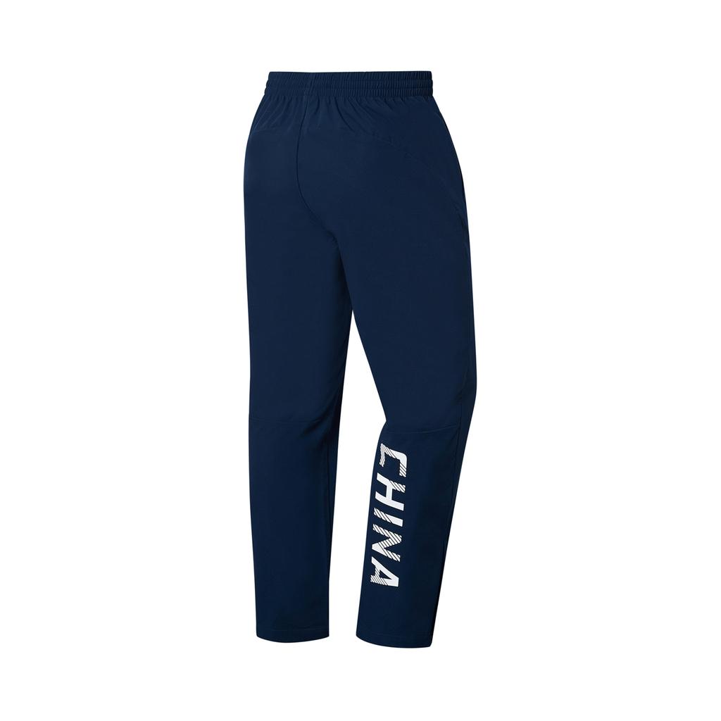 Li Ning National Team Champion Series Letter Mid-Rise Straight Casual Pants Unisex Pants Guangdong-Blue AYKT125-1