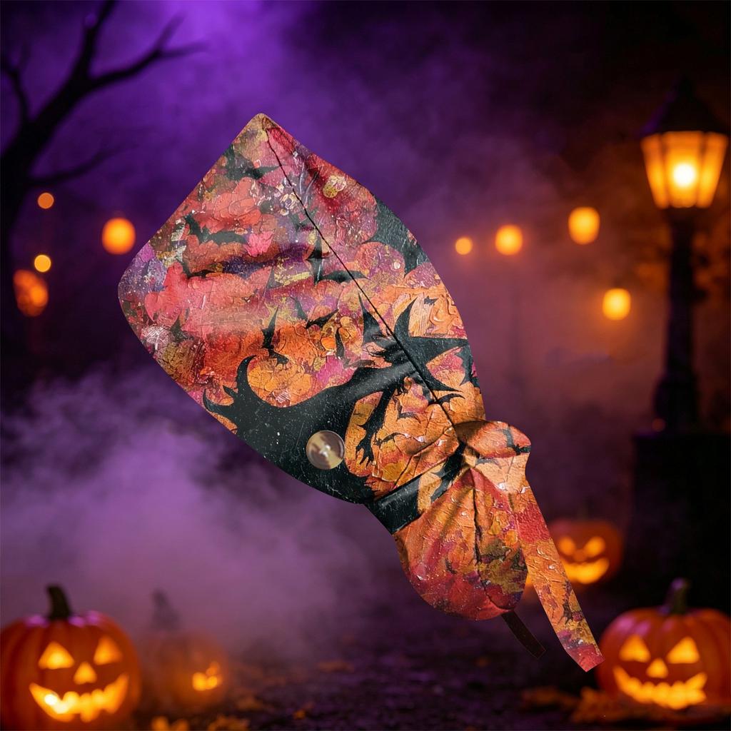 Women's Halloween Printed Ponytail for Work Shower Hair Wrap