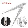Stainless Steel Wedge Feeler Ruler 0-15mm Welding Taper Ruler Hole Inspection Tool Gap Gauge