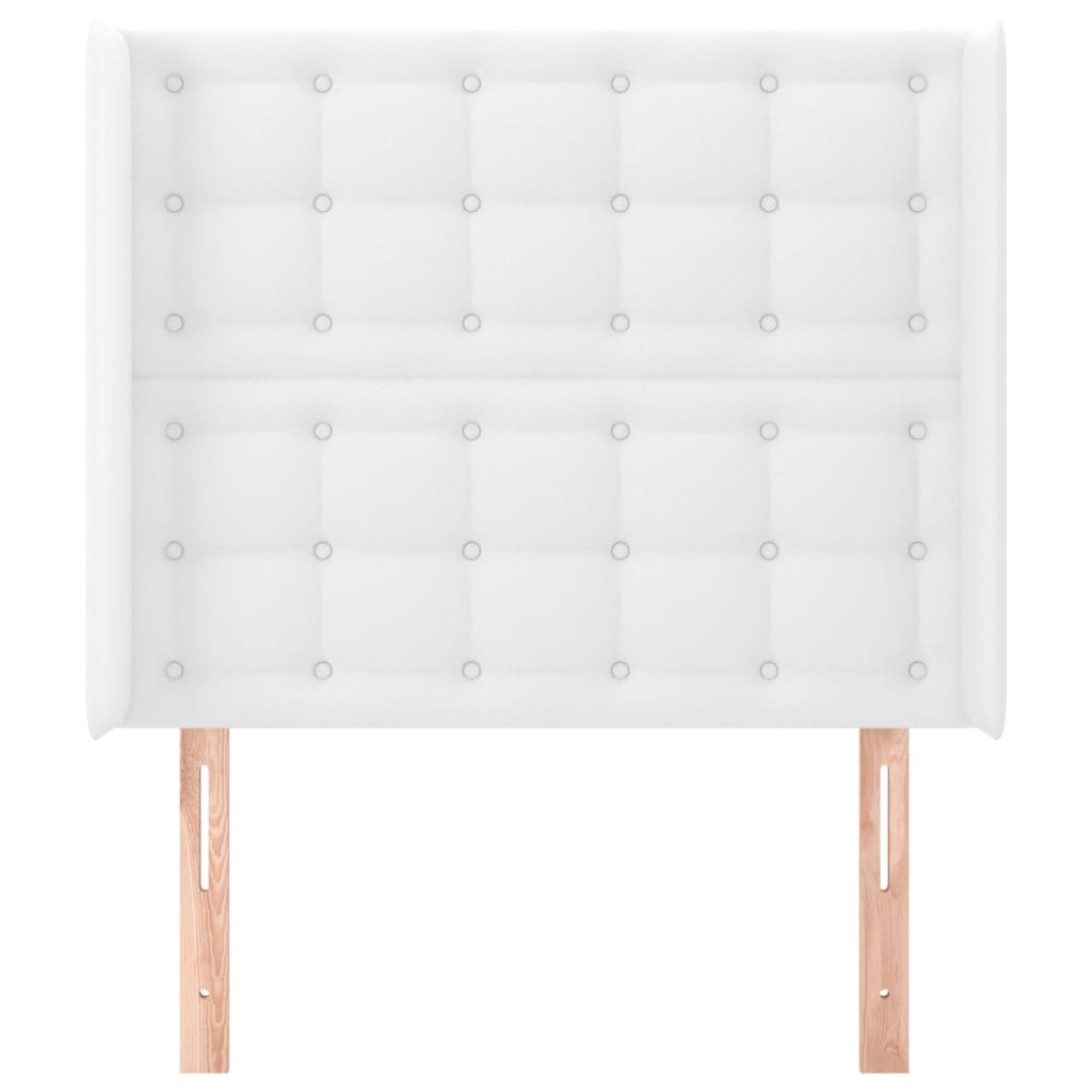 vidaXL Kopfteil mit Ohren Weiß 93x16x118/128 cm Kunstleder