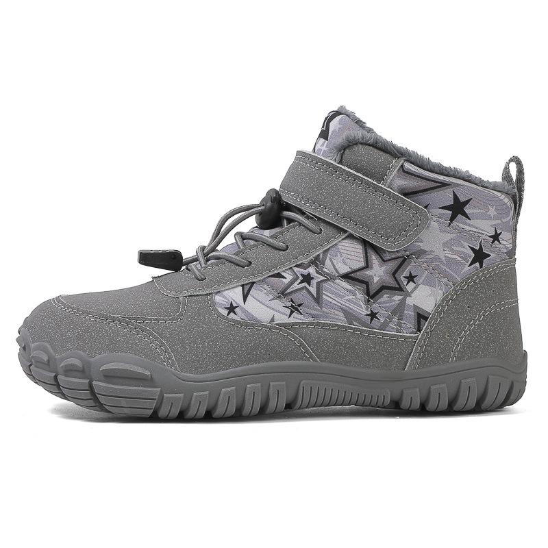 Winter Outdoor Baumwollschuhe Kinder Verdickt Frostschutz und Kälteschutz Schneestiefel Rutschfest Offroad Fünf-Finger-Schuhe Wanderschuhe