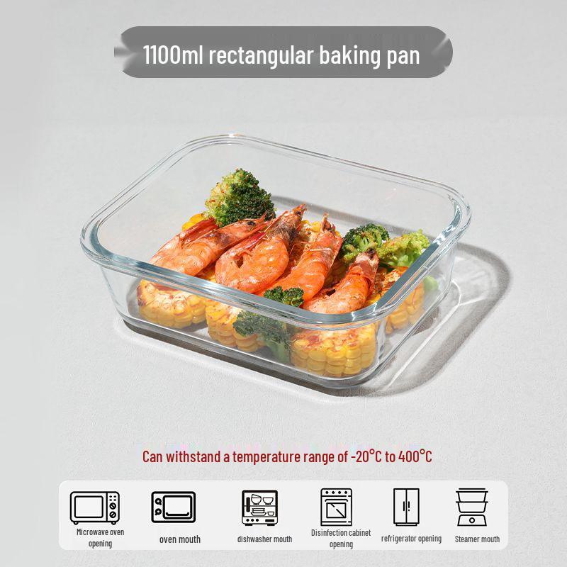 High-Temperature Resistant Rectangular Borosilicate Glass Baking Dish