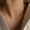 Stainless Steel Initial Necklace Custom Personalized Letter Choker Necklace Pendant Nameplate Gift