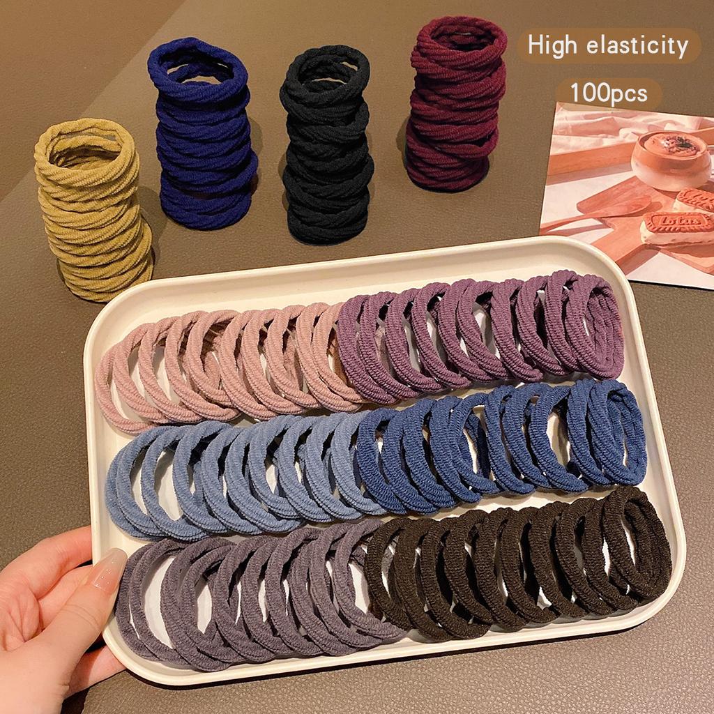 100 accesorios para el cabello de alta elasticidad y durabilidad con gomas elásticas básicas adecuados para el uso diario