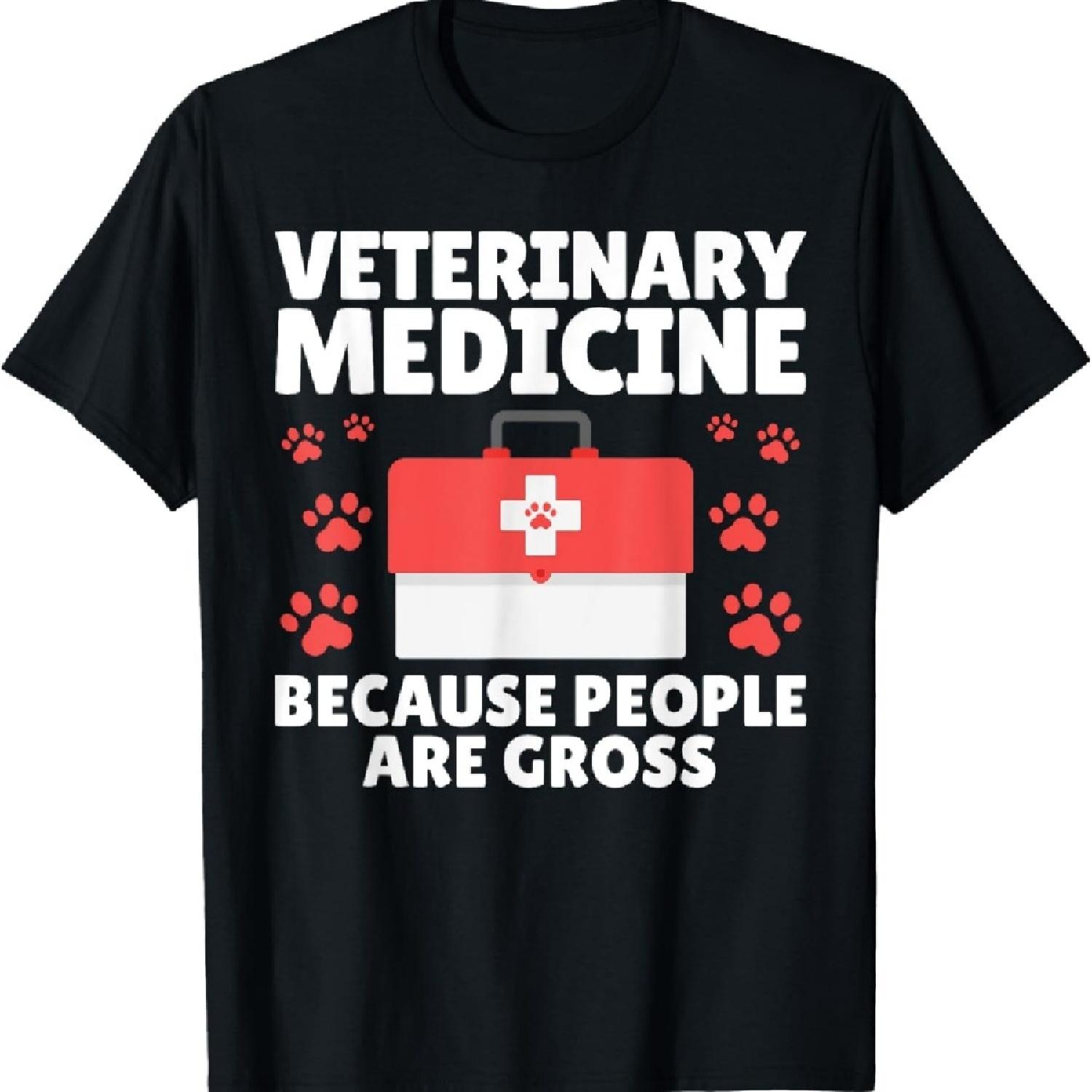

Cute Veterinary Medicine Art For Men Women Veterinary Doctor T-Shirt S