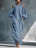 2026 Spring/Summer Women's High-End Off-Shoulder Long Sleeve Mid-Waist Pullover Dress