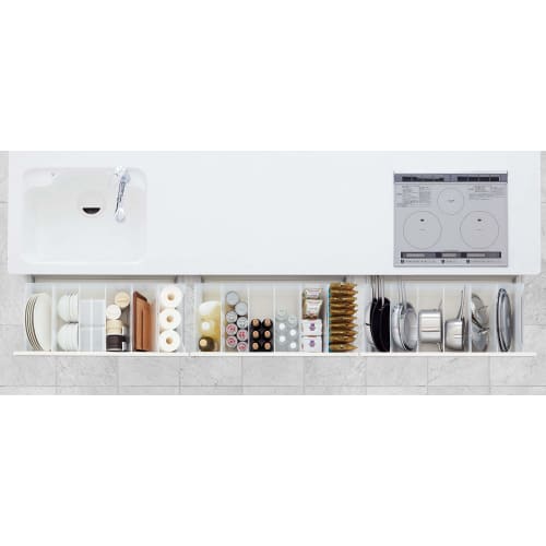 Like-it Storage Case File Box Square Wide Set of 4, Approx. 13cm W x 34cm D x 25.4cm H, White, Made in Japan, LM-28, 4P, A4