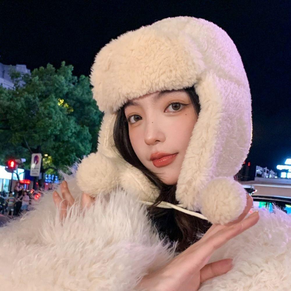 Winter Women Plush Hat Fashion Ear Protection Hooded New Lei Feng Hat