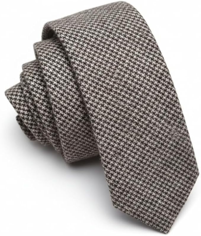 Hamilton Kilts Traditional Wool Tweed Neck Tie Scottish Tartan Plaid Herringbone Pattern 6 cm
