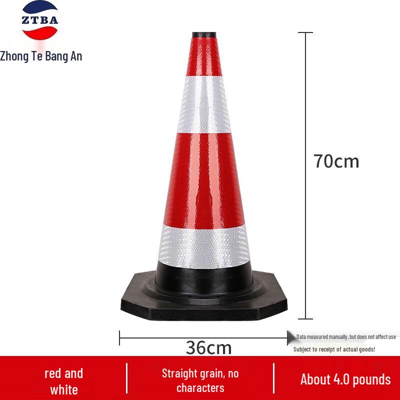 Reflective Rubber Traffic Cone 70CM