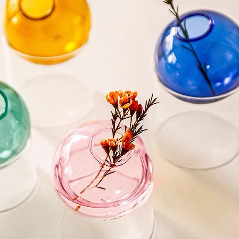 Creative Spheroidal Glass Vase Flower Arrangement Hydroponic Plant Vases Vintage Flower Pot Tabletop Plants Home Bonsai Decor