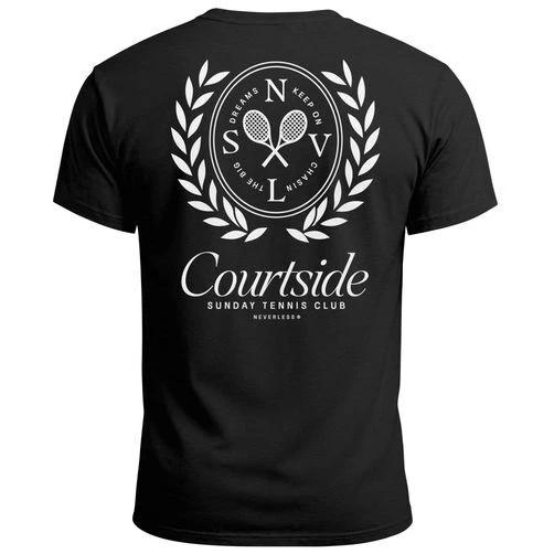 

Men s T-Shirt Back Print Tennis Club Print Graphic Shirt Sports Print Shirt - XL