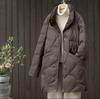 Women Lightweight Winter Warm Jacket 90% White Duck Down Vintage Down Parkas Long Coats