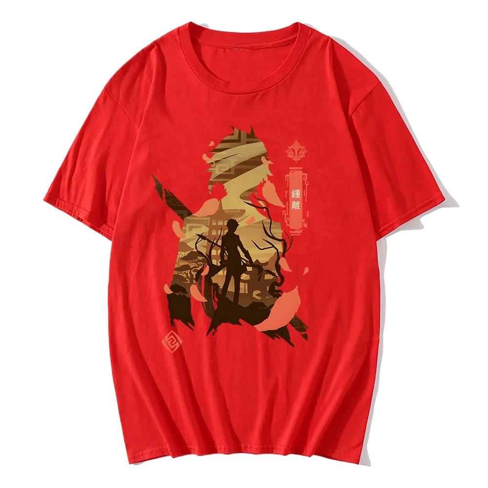 Genshin Impact Printing Tshirts Xiao Venti Print Tee Shirts Hu Tao Zhong Li Graphic T-shirt Kaedehara Kazuha Raiden Shogun Tees