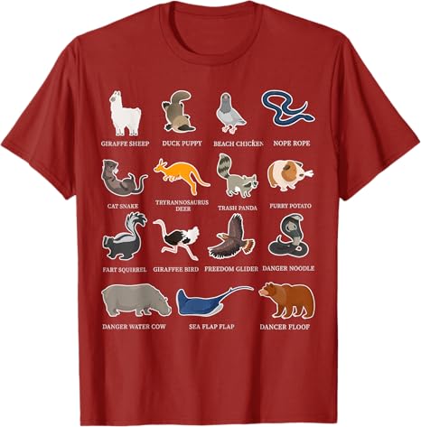 Animals of The World  Rare Exotic Animals Funny TShirt Enthusiasts Zookeepers and Wildlife Lovers Y2k Tee Tops Novelty Gift S