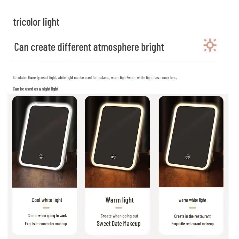 LED Foldable Makeup Mirror with Light