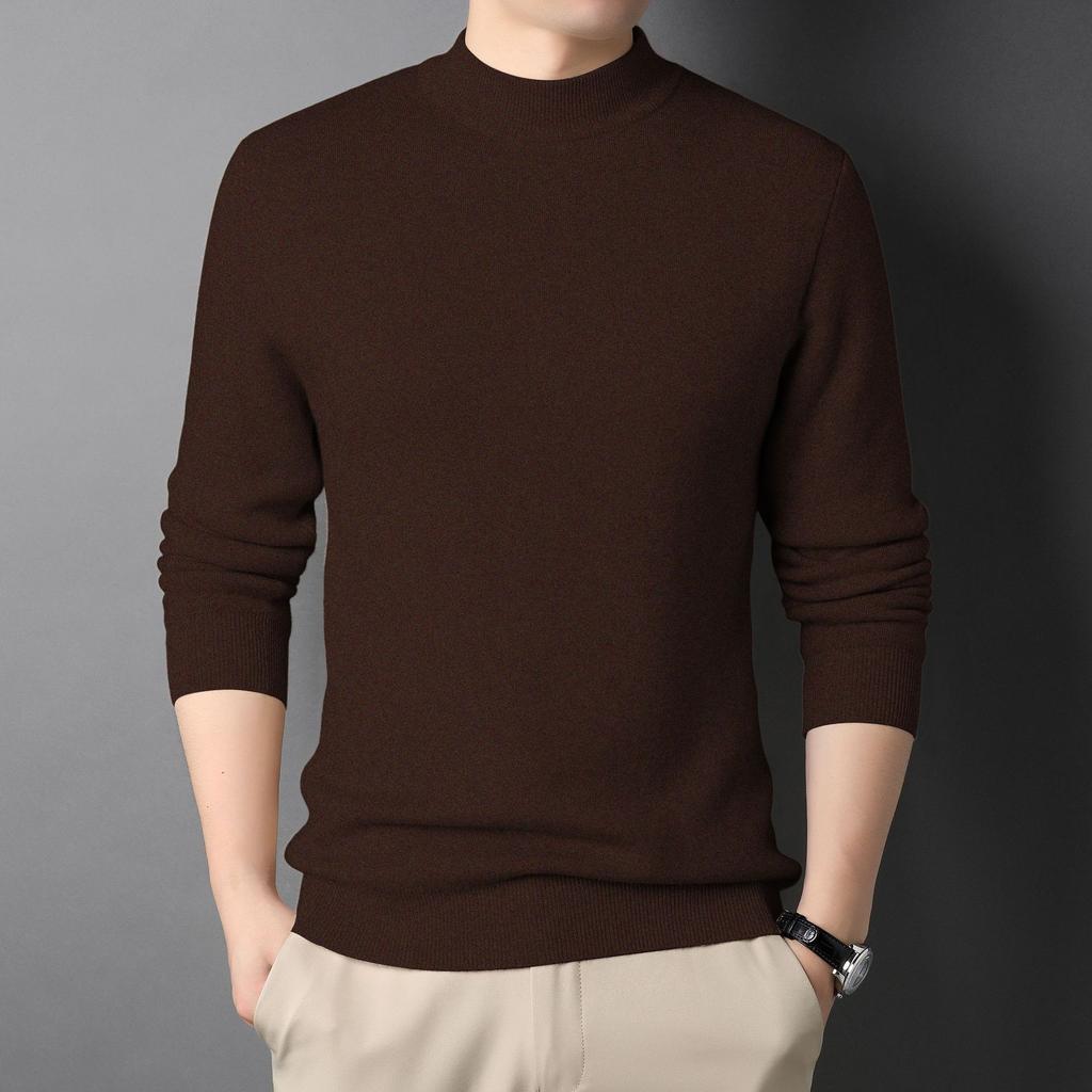 Men’s Slim Fit Solid Mock Neck Knit Sweater