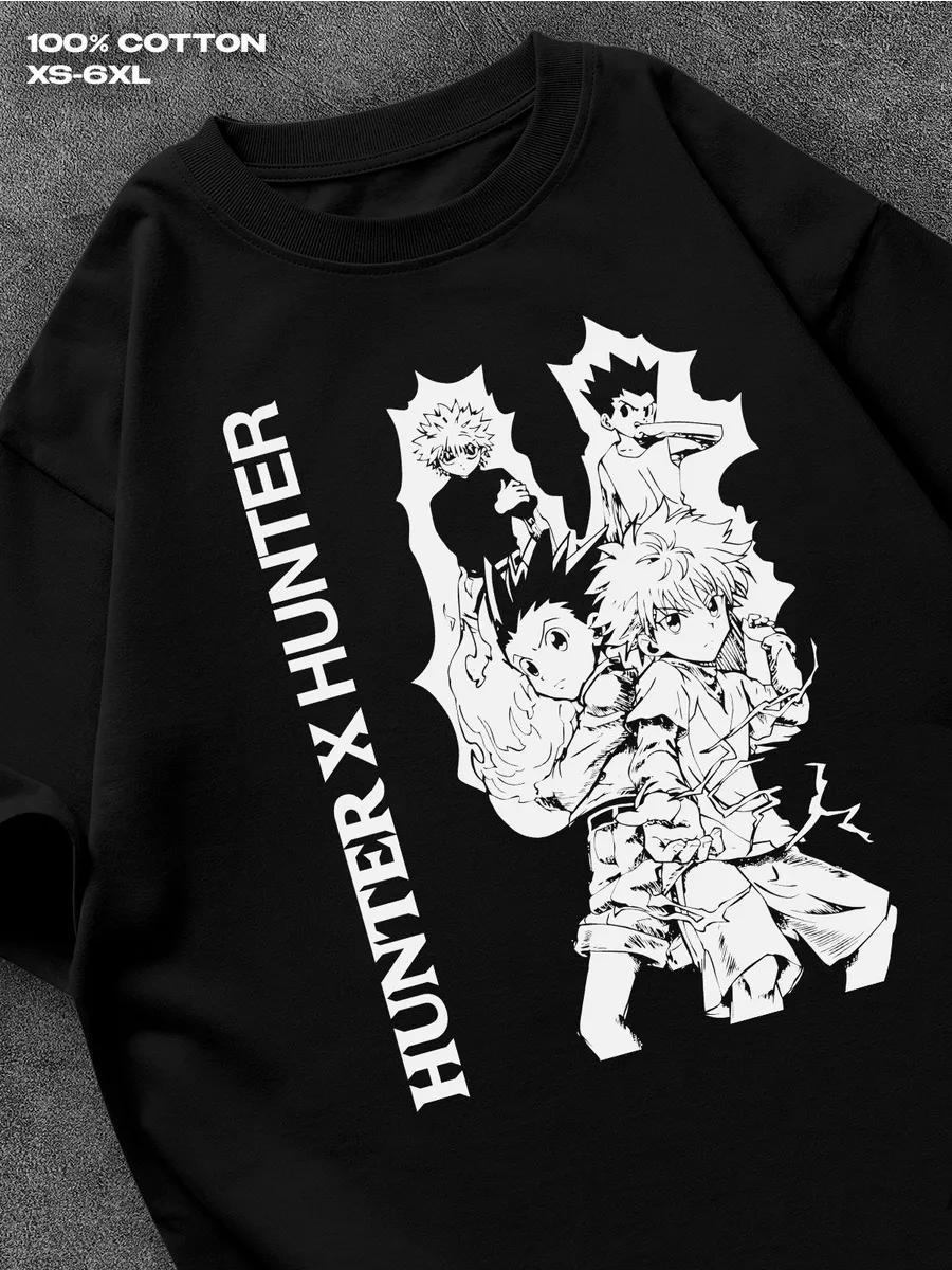 

Футболка Hunter x Hunter Мужская футболка Женские футболки с принтом букв Футболка с коротким рукавом Повседневная уличная футболка Топ M