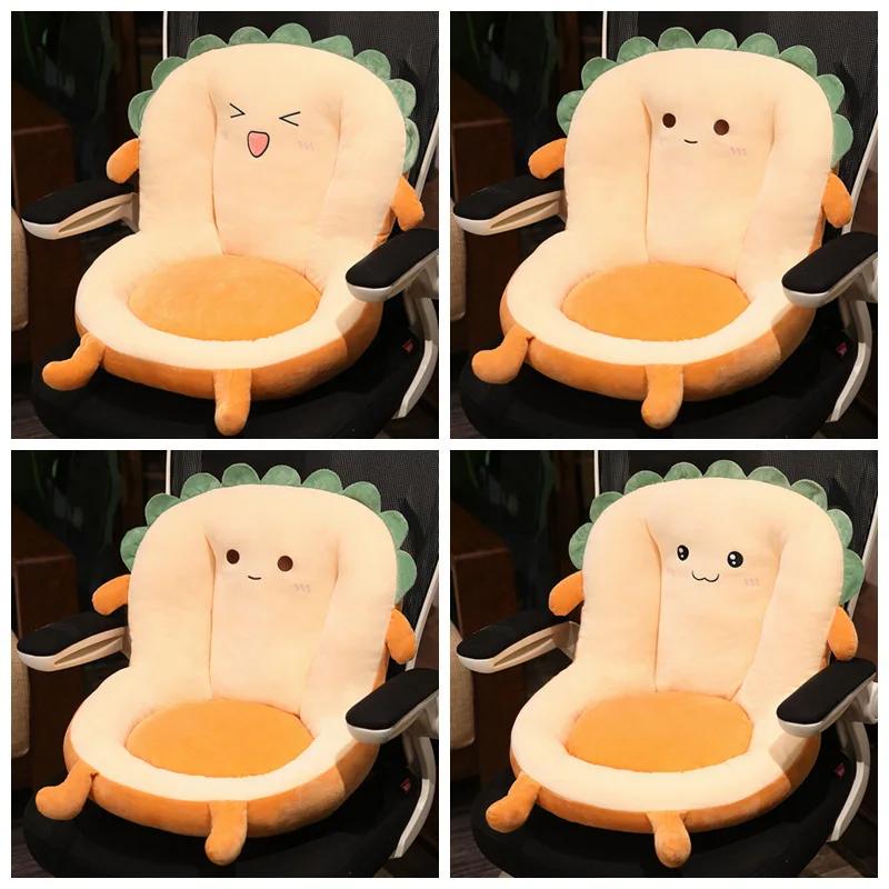 Einteiliges Büro Schlafsaal Stuhl Kissen Winter Plüsch Cartoon Kissen Rückenlehne Schlafsaal Büro Nicht-slip Stuhl Kissen Lazy Mat